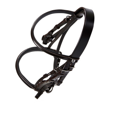 Bride de dressage en cuir Dressage Equestro Marron foncé