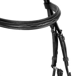 Hoofdstel met Mexicaanse neusriem en synthetisch schapenvacht Equestro Zwart Hoofdstel met Mexicaanse neusriem en synthetisch schapenvacht Equestro Zwart