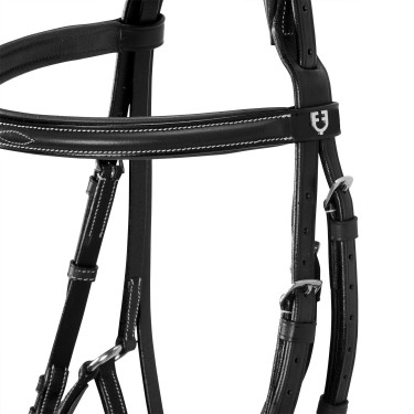 Hoofdstel met Mexicaanse neusriem en synthetisch schapenvacht Equestro Zwart Hoofdstel met Mexicaanse neusriem en synthetisch schapenvacht Equestro Zwart