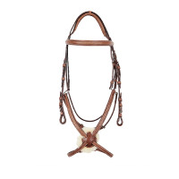 Hoofdstel met Mexicaanse neusriem en synthetisch schapenvacht Equestro Cognac Bruin Hoofdstel met Mexicaanse neusriem en synthetisch schapenvacht Equestro Cognac Bruin