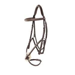 Bride avec muserolle mexicaine et mouton synthétique Equestro Marron foncé