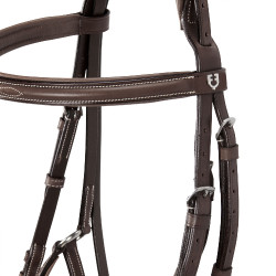 Bride avec muserolle mexicaine et mouton synthétique Equestro Marron foncé
