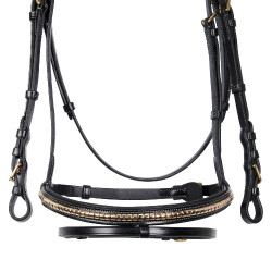 Bride anglaise en cuir clincher sans rênes Equestro Noir Bride anglaise en cuir clincher sans rênes Equestro Noir