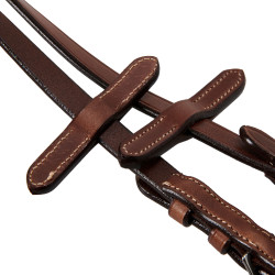 Bride anglaise en cuir avec surpiqûres contrastées Stitched Equestro Cognac