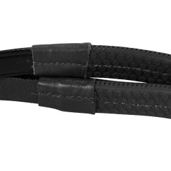 Bride anglaise en cuir avec rênes en caoutchouc Genesis Equestro Noir Bride anglaise en cuir avec rênes en caoutchouc Genesis Equestro Noir