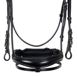 Bride anglaise en cuir avec paillettes sans rênes Equestro Noir Bride anglaise en cuir avec paillettes sans rênes Equestro Noir