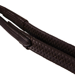 Bride anglaise en cuir avec broderies Deco Equestro Marron foncé