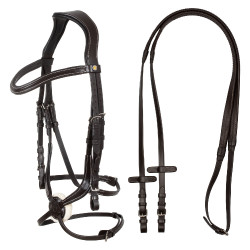 Anatomische Mexicaanse lederen neusriem Equestro Donkerbruin Anatomische Mexicaanse lederen neusriem Equestro Donkerbruin