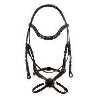 Anatomische Mexicaanse lederen neusriem Equestro Donkerbruin Anatomische Mexicaanse lederen neusriem Equestro Donkerbruin