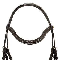 Bride anatomique en cuir mexicain Equestro Marron foncé