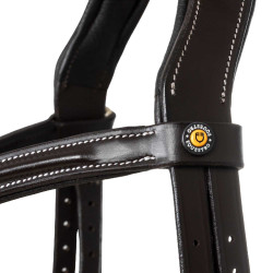 Bride anatomique en cuir mexicain Equestro Marron foncé