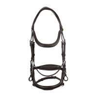 Bride anatomique avec surpiqûres contrastantes Micklem Equestro Marron foncé