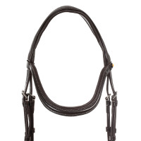 Anatomisch hoofdstel met contrasterende stiksels Micklem Equestro Zwart