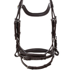 Anatomisch hoofdstel met contrasterende stiksels Micklem Equestro Donkerbruin