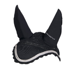 Bonnet anti-mouches tricoté avec cordura Equestro Noir Bonnet anti-mouches tricoté avec cordura Equestro Noir