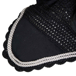 Bonnet anti-mouches tricoté avec cordura Equestro Noir Bonnet anti-mouches tricoté avec cordura Equestro Noir