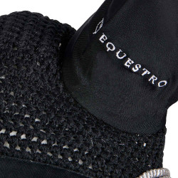 Bonnet anti-mouches tricoté avec cordura Equestro Noir Bonnet anti-mouches tricoté avec cordura Equestro Noir