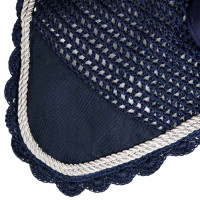 Bonnet anti-mouches tricoté avec cordura Equestro Marine Bleu marine