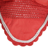 Bonnet anti-mouches tricoté avec cordura Equestro Rouge Bonnet anti-mouches tricoté avec cordura Equestro Rouge