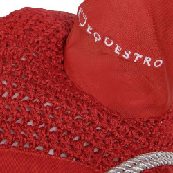 Bonnet anti-mouches tricoté avec cordura Equestro Rouge