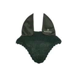 Bonnet anti-mouches poney en coton avec oreilles élastiques Equestro Vert