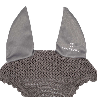 Bonnet anti-mouches poney en coton avec oreilles élastiques Equestro Gris Bonnet anti-mouches poney en coton avec oreilles élastiques Equestro Gris