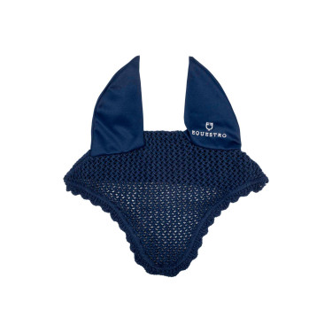 Bonnet anti-mouches poney en coton avec oreilles élastiques Equestro Marine