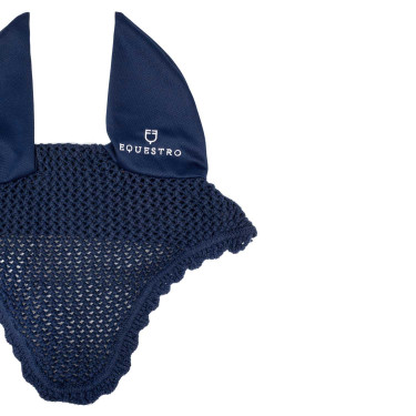 Bonnet anti-mouches poney en coton avec oreilles élastiques Equestro Marine Bonnet anti-mouches poney en coton avec oreilles élastiques Equestro Marine