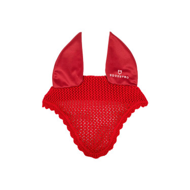 Bonnet anti-mouches poney en coton avec oreilles élastiques Equestro Rouge Bonnet anti-mouches poney en coton avec oreilles élastiques Equestro Rouge
