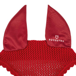 Bonnet anti-mouches poney en coton avec oreilles élastiques Equestro Rouge Bonnet anti-mouches poney en coton avec oreilles élastiques Equestro Rouge