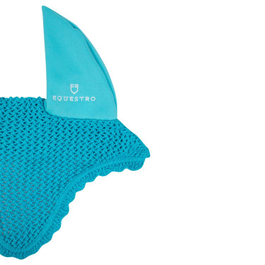 Bonnet anti-mouches poney en coton avec oreilles élastiques Equestro Turquoise Bleu Bonnet anti-mouches poney en coton avec oreilles élastiques Equestro Turquoise Bleu