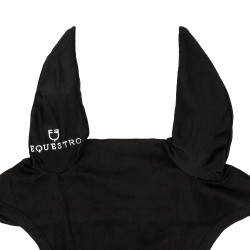 Bonnet anti-mouches poney avec oreilles élastiques collection basique Equestro Noir
