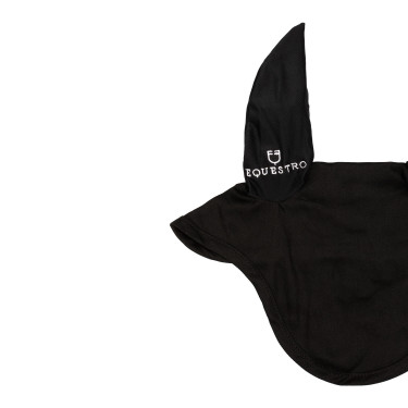 Anti-vliegennet pony met elastische oren basiscollectie Equestro Zwart