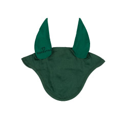 Bonnet anti-mouches poney avec oreilles élastiques collection basique Equestro Vert