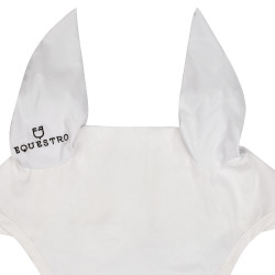 Bonnet anti-mouches poney avec oreilles élastiques collection basique Equestro Blanc