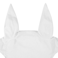 Bonnet anti-mouches en velours et tissu technique Equestro Blanc / blanc