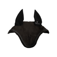 Bonnet anti-mouches en tissu technique stretch avec logo collection Elegance Equestro Noir