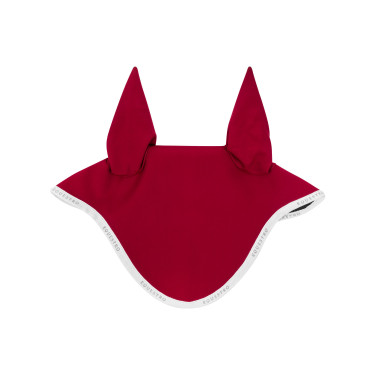 Bonnet anti-mouches en tissu technique GP Equestro Vin / blanc Rouge