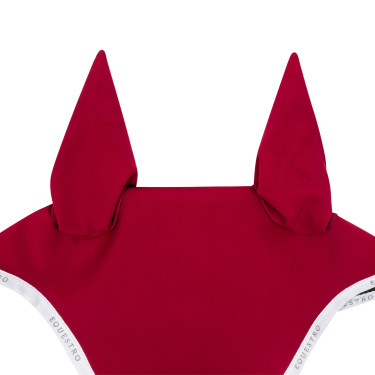 Bonnet anti-mouches en tissu technique GP Equestro Vin / blanc Rouge