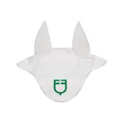 Technische vliegenmuts van stof met meerkleurig Equestro-logo Wit / wit / patriottisch groen