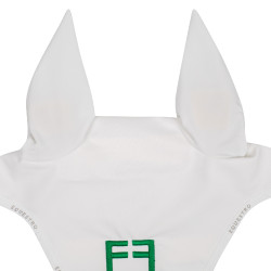 Technische vliegenmuts van stof met meerkleurig Equestro-logo Wit / wit / patriottisch groen