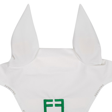 Technische vliegenmuts van stof met meerkleurig Equestro-logo Wit / wit / patriottisch groen