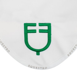 Technische vliegenmuts van stof met meerkleurig Equestro-logo Wit / wit / patriottisch groen