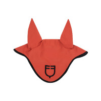 Bonnet anti-mouches en tissu technique avec logo GP Equestro Rouge brique / noir Bonnet anti-mouches en tissu technique avec logo GP Equestro Rouge brique / noir