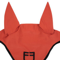 Bonnet anti-mouches en tissu technique avec logo GP Equestro Rouge brique / noir