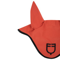 Bonnet anti-mouches en tissu technique avec logo GP Equestro Rouge brique / noir Bonnet anti-mouches en tissu technique avec logo GP Equestro Rouge brique / noir