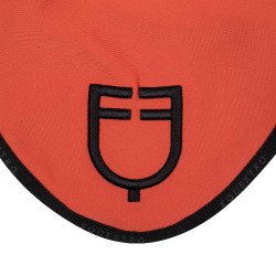 Bonnet anti-mouches en tissu technique avec logo GP Equestro Rouge brique / noir