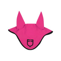 Bonnet anti-mouches en tissu technique avec logo GP Equestro Fuchsia / noir Rose