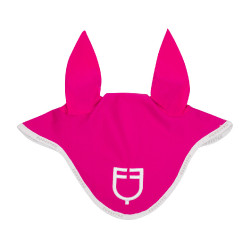 Vliegenmuts van technische stof met GP Equestro-logo Fuchsia / wit Roze