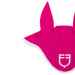 Vliegenmuts van technische stof met GP Equestro-logo Fuchsia / wit Roze